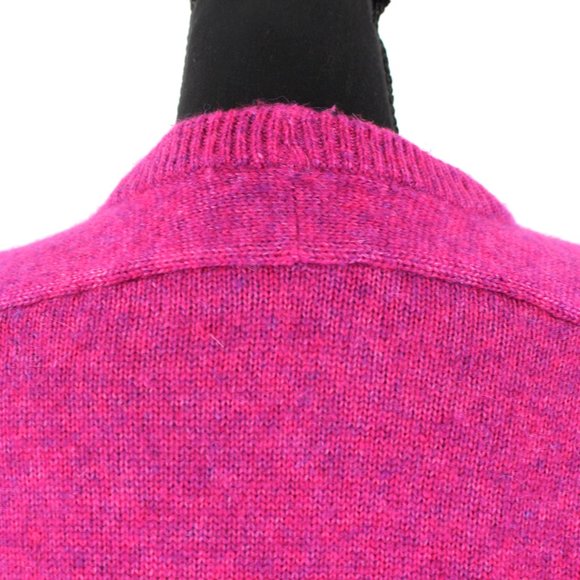 J. Crew Relaxed Saddle Sleeve Pullover Crewneck Sweater Heather Fuchsia X-Small - Picture 6 of 9